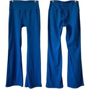NO BRAND Flare Leg Athletic Loungewear Pants Blue Size Medium Athleisure